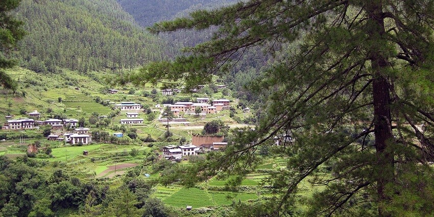 Breathtaking view of the mountains in Bhutan, a popular place near Royal Manas National Park.