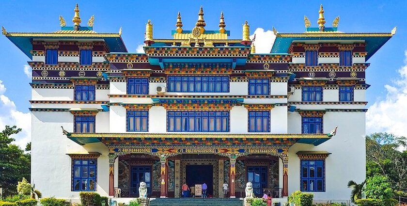 The frontal view of the magnificent Monastery in the Tibet of Odisha in Jeerango