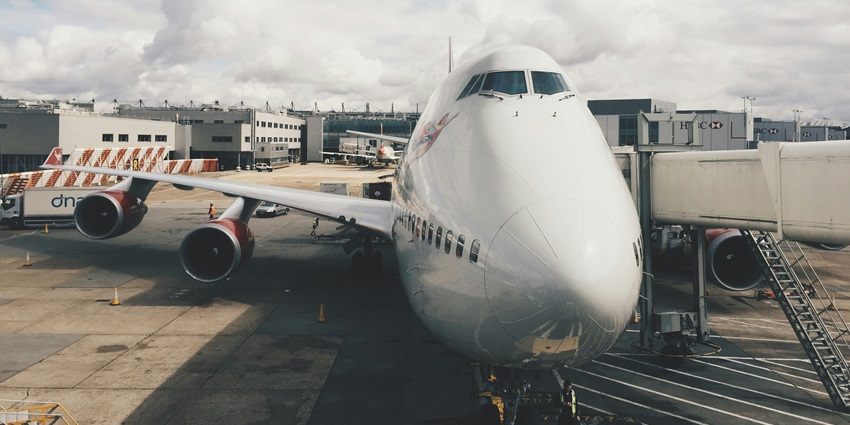 A closer look of an aeroplane standing on the runway at the famous Palam Station.