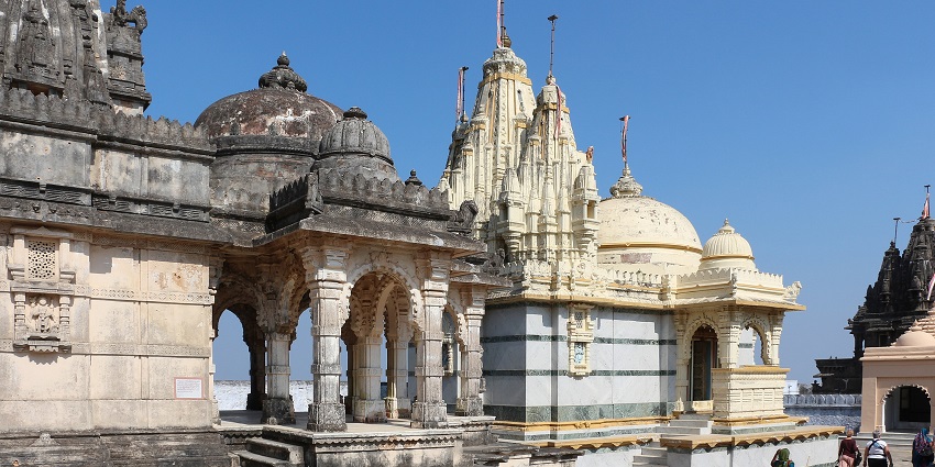 The temple features exquisite construction.
