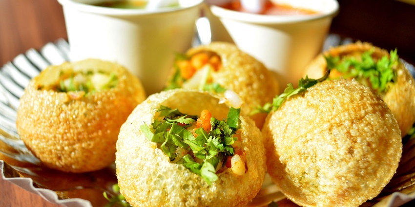 Pani puri offers an explosion of flavours with its perfect balance of spice and sweet