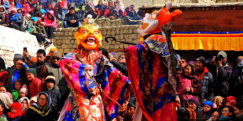 Image of Cham dance during Dosmoche festival in Leh - things to do in Nubra Valley