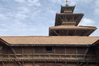 Patan Museum exterior in Patan Durbar Square, showcasing traditional architecture.