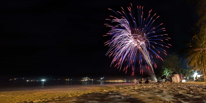 Experience the nightlife in Phuket at Patong Beach where you can watch the fireworks display