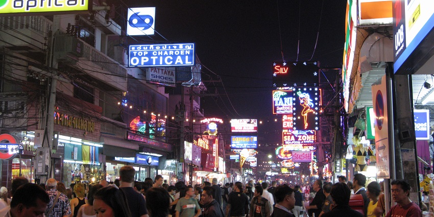 Pattaya Walking Street is one of the best places for nightlife in Pattaya with its neon lights and fancy clubs