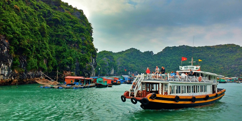 Reach the Tuan Chau Island through a ferry while appreciating the spectacular scenery.