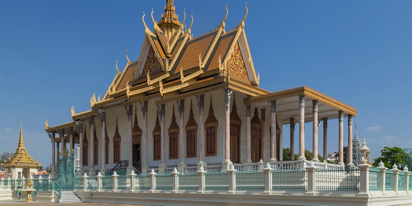 The renowned Silver Pagoda in Phnom Penh, showcasing its ornate architecture