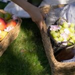 Image of baskets with fruits and other food for picnic - picnic places in Gujarat