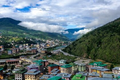 View Bhutan mountains and a village, One of the best places to visit in Bhutan in September