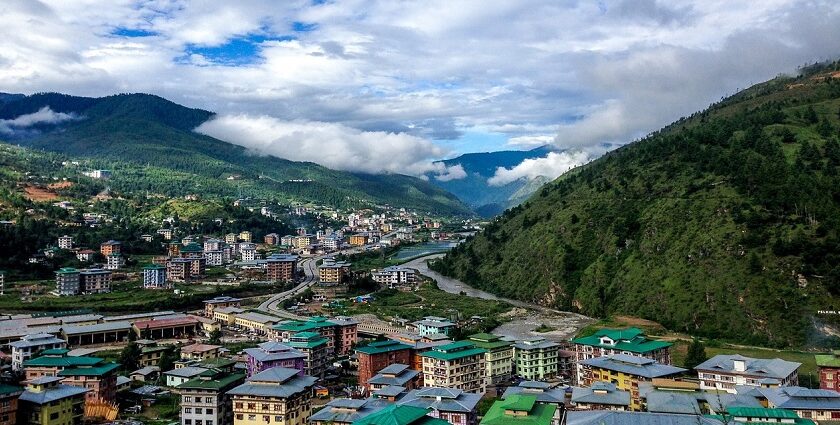 View Bhutan mountains and a village, One of the best places to visit in Bhutan in September