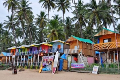 An image of Goa's colourful houses which is one of the beautiful places to explore.