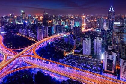 Gurgaon skyline at night, looking mesmerising.