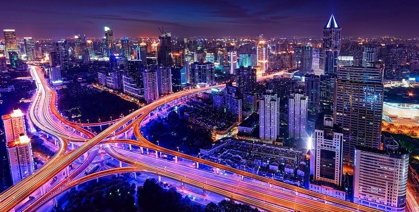 Gurgaon skyline at night, looking mesmerising.