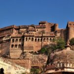 A scenic view of Mehrangarh Fort, one of the best places to visit in Rajasthan in October.