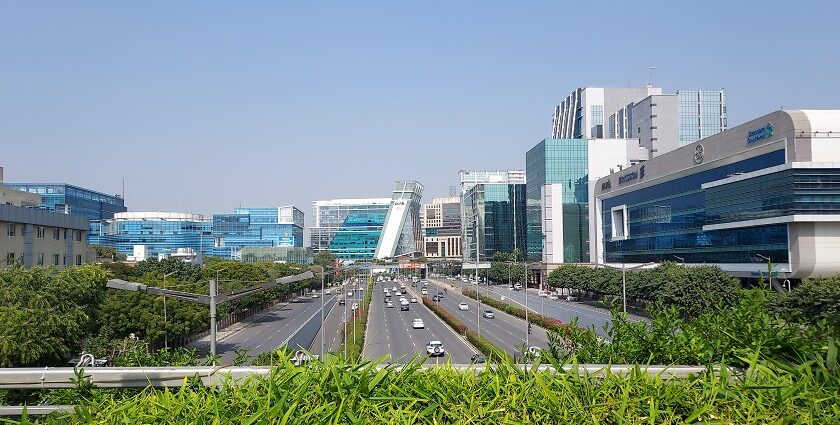 Explore shopping, dining, and entertainment options in Gurgaon bustling with visitors.