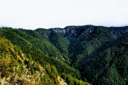 View of a Group of lush green mountains during the daytime in Ratlam, Madhya Pradesh.