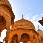 Panoramic view of Jaisalmer, showcasing its golden sandstone buildings and desert landscape