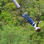 Pokhara bungee jumping platform offers a cityscape view during the jump.