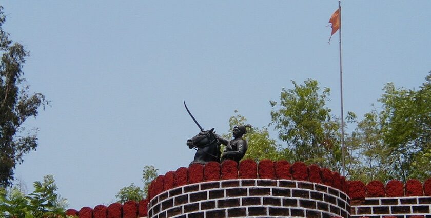 A view of Ponda Fort in Goa, showcasing its historic architecture and lush surroundings.