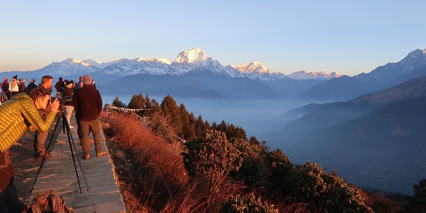 Poon Hill with stunning Himalayan peaks, an essential location near Nepal Music Festival.