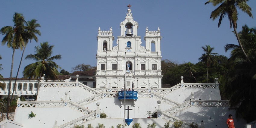Our Lady of the Immaculate Conception Church stands out easily due to its colossal belfry and two towers.