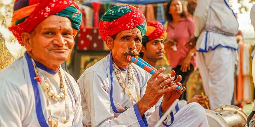 Pushkar World Music Festival features international artists merging jazz, folk, electronic.