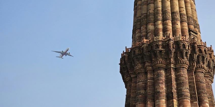 Explore the intricate carvings at Qutub Minar, a place to visit near Akshardham Temple.