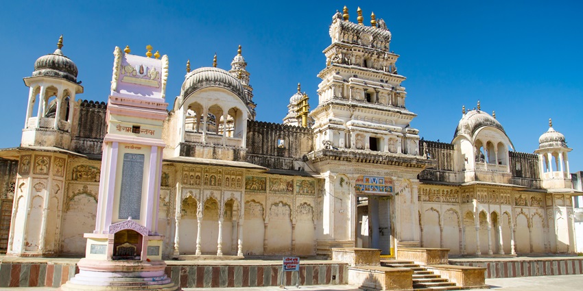 Majestic wide angle view of the Raghunath Temple showcasing stunning architectural beauty