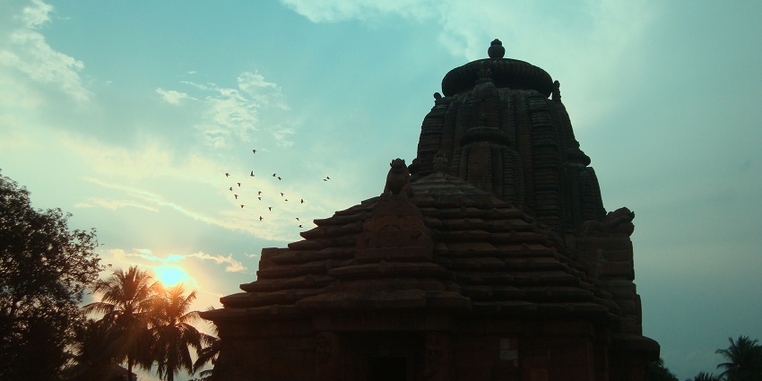 A breathtaking view of Rajarani Temple, which is situated near the Brahmeswara Temple.