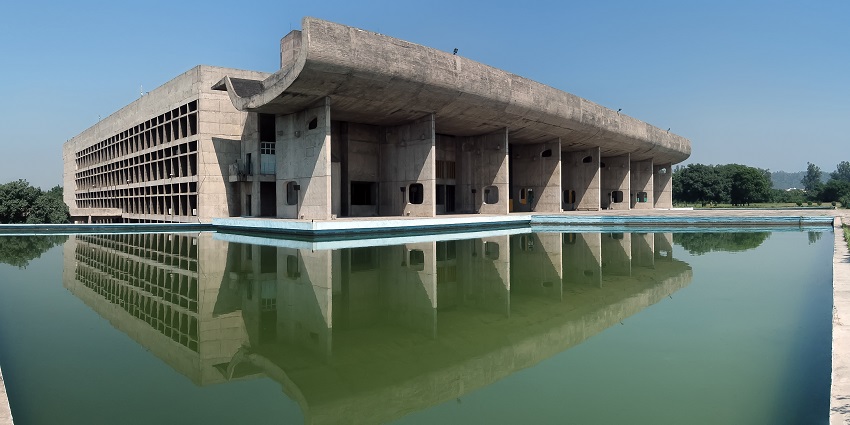 A stunning view of the Rajiv Gandhi Chandigarh Technology Park during the daytime.