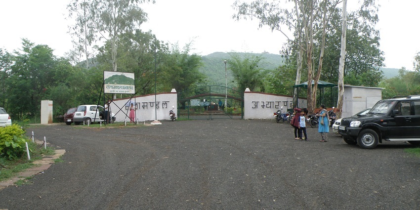 A view of the entrance to Ralamandal Wildlife Sanctuary, a lush habitat sanctuary for nature lovers