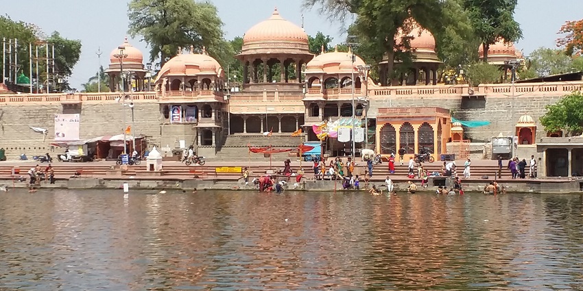 Ram Ghat in Ujjain, located along the banks of the Shipra River, one of the best places near Nandhi Temple.