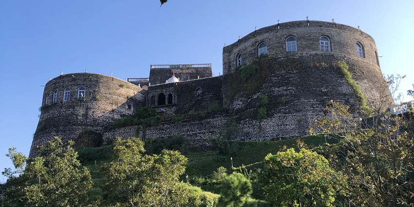 Picturesque Ramshehar Fort is perched at the top of Shivalik Hills with panoramic views.