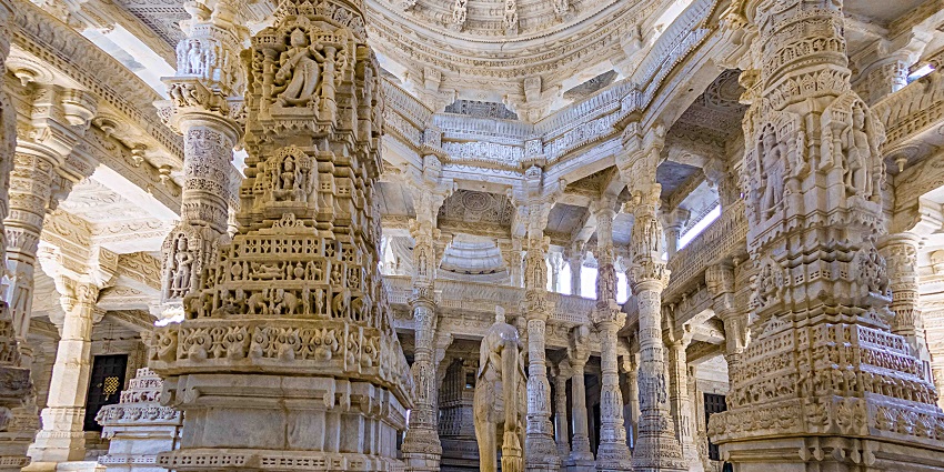 Beautiful Ranakpur Jain temple, one of the best places to visit near Udaipur, Rajasthan.
