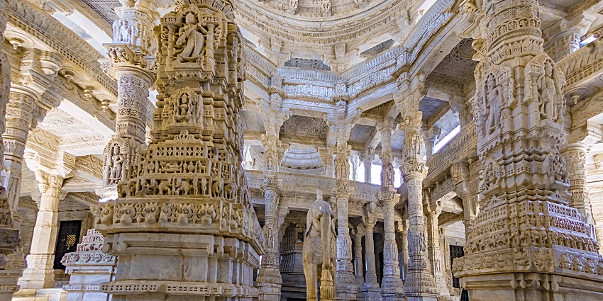 Jain Temple in Ranakpur, a serene spot among all of the Rajasthan picnic places.