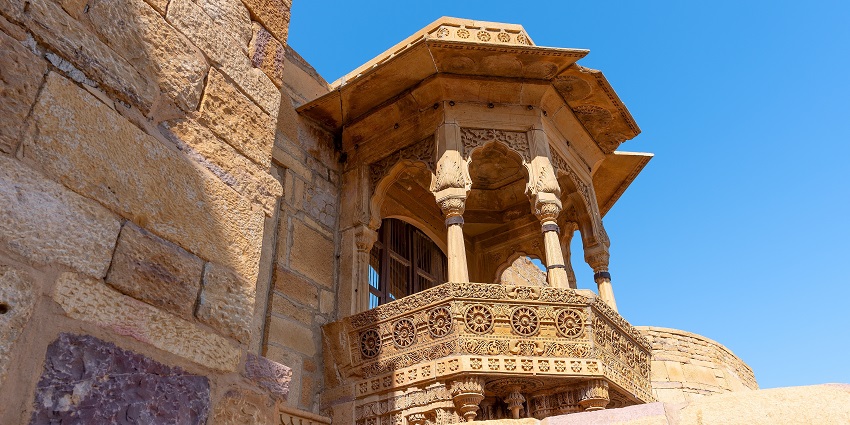 Rani Mahal featuring Exquisite frescoes and carvings of Rajputana’s royal heritage.