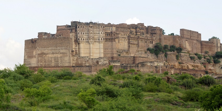 The Mehrangarh Fort is visible from this sprawling Rao Jodha Desert Rock Park.
