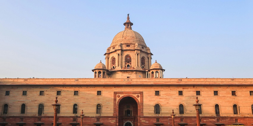 Rashtrapati Bhavan is an impressive structure which serves as the home of the President.