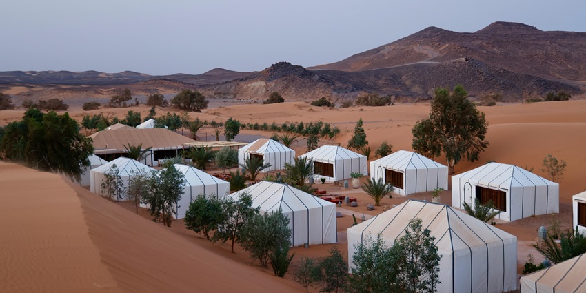 A picture of luxury tents placed for New Year celebrations in Pushkar