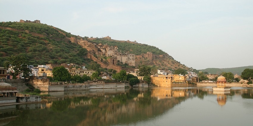 The old Bundi city seen from the other side of Nawal Sagar Lake.