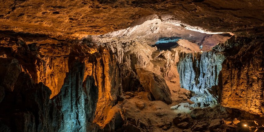 A picture of a cave system in Goa belonging to the Buddhist history