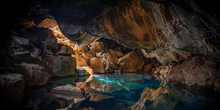 Sere ambience inside the halls of Rivona Caves offering a beautiful escape