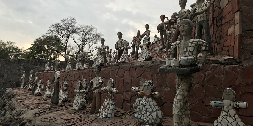 A beautiful view of the Rock Garden, one of the best places to visit in Chandigarh.