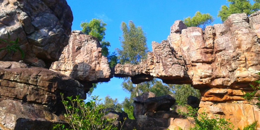 Sahaja Shila Thoranam: Stone arch formation in Tirumala, Andhra Pradesh, India.