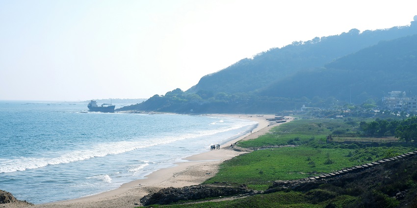 Rushikonda Beach is one of the less crowded beaches than RK Beach and offers boating.