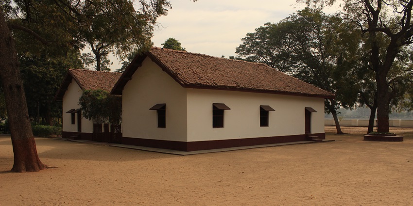 Sabarmati Ashram with its peaceful ambiance, historical buildings, and lush green surroundings