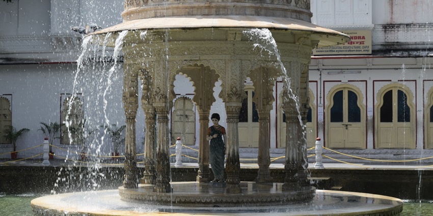 Graceful Saheliyon ki Bari Fountain, a serene famous place near Eklingji Temple in Udaipur.