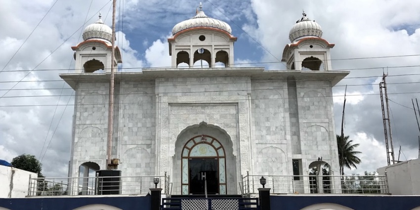 The front view of the Gurudwara in the beautiful city of the Panchkula at the border of haryana and Punjab