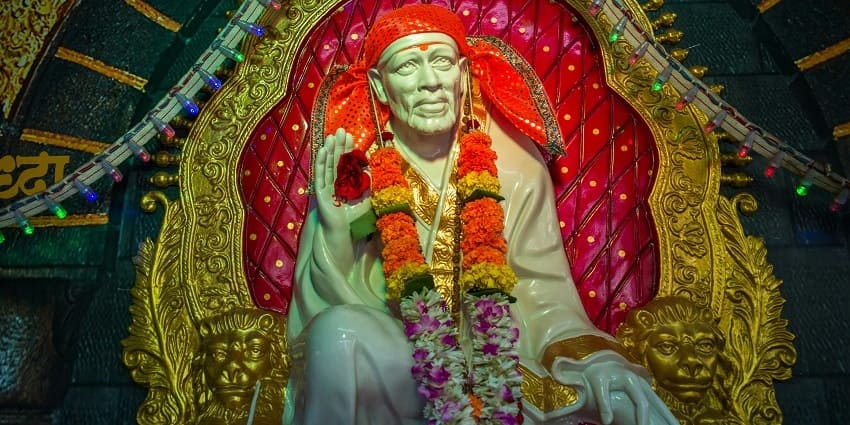An inside view of the Sai Baba Temple, one of the serene places to visit near Mantralayam.