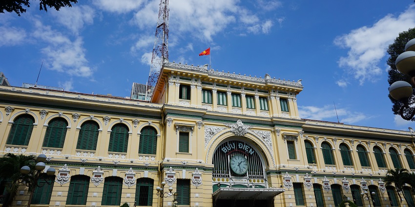 A striking example of colonial architecture in Saigon Post Office, one of the best places to visit in Ho Chi Minh City.
